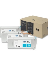 HP 81 Cyan Dye 3 Pack Ink Cartridge. [C5067A]